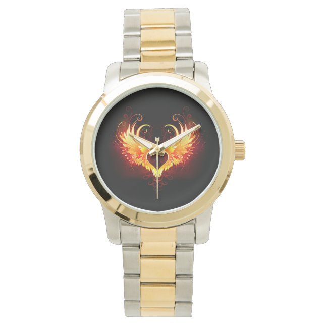 Montre Cœur d'ange de feu avec des ailes (devant)