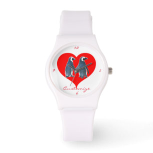 Montre Coeur de couple de pingouins Inséparables Thunder