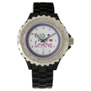 Montre Coeur de croix d'amour d'espoir de foi
