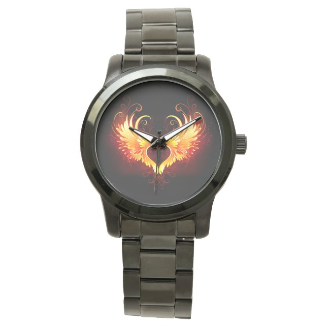 Montre Cœur de feu d'ange avec des ailes (devant)