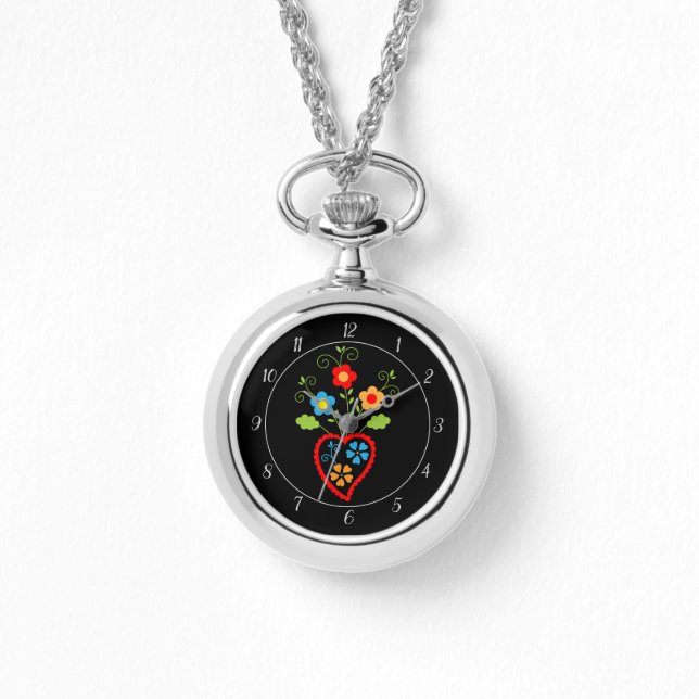 Montre Coeur de floraison folklorique portugais (Recto)