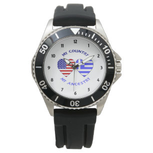 Montre Cœur de la Grèce des États-Unis d'Amérique Ancestr