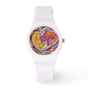 Montre Coeur de la joie Art coloré Custom Watch Design