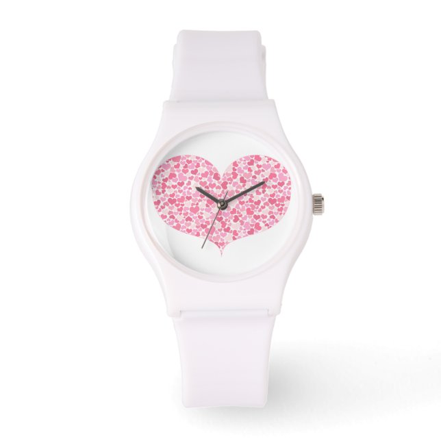 Montre Coeur des coeurs - Veille en Silicone Blanc Sporty (Recto)
