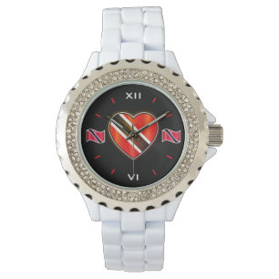 Montre Coeur et drapeau de Trinidad