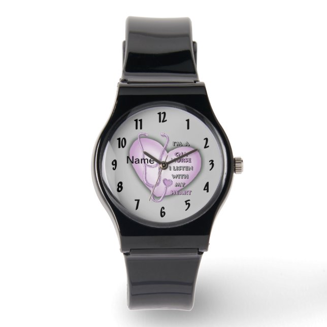 Montre Cœur pourpre Infirmière CNA (Recto)
