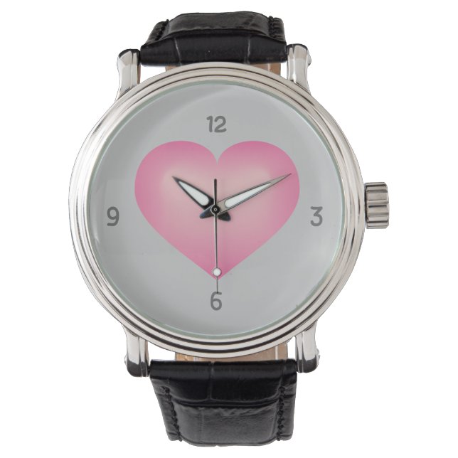 Montre Coeur rose (devant)