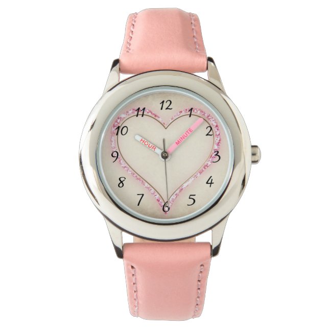 Montre Coeur rose (devant)