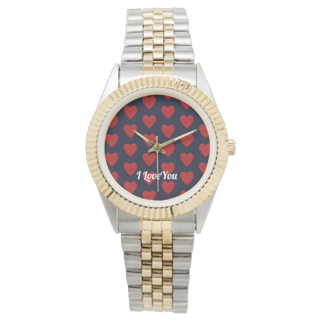 Montre Coeur rouge, personnalisation (devant)