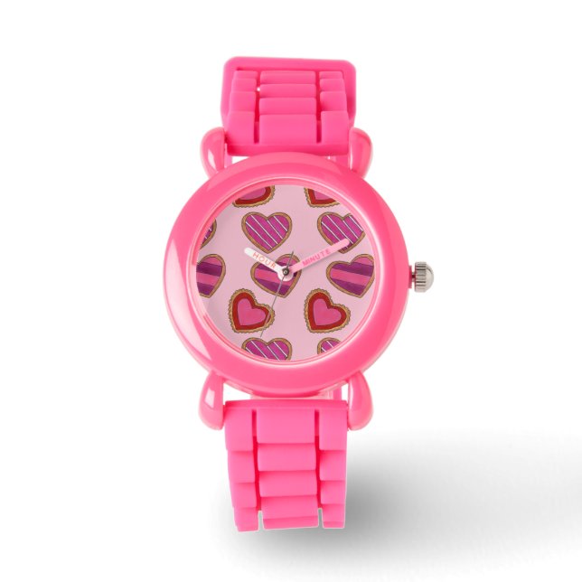 Montre Coeur rouge rose Sucre Coeur Cookie Aimer Saint Va (Recto)