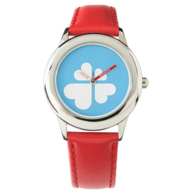 Montre cœurs croisés - blanc (devant)