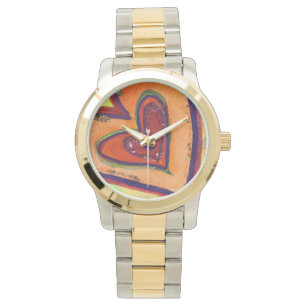 Montre Coeurs heureux Art coloré Custom Watch Design