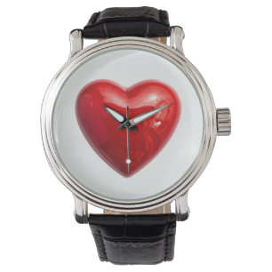 Montre Cœurs rouges
