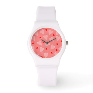 Montre Coeurs rouges