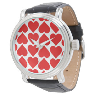 Montre Coeurs rouges Motif, Romantique, Amour