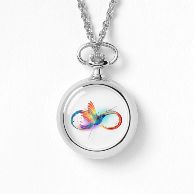 Montre Colibri arc-en-ciel avec symbole Infinity (Recto)