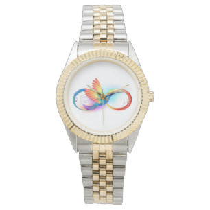 Montre Colibri arc-en-ciel avec symbole Infinity