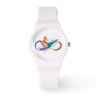Montre Colibri arc-en-ciel avec symbole Infinity