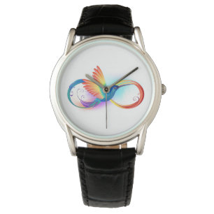 Montre Colibri arc-en-ciel avec symbole Infinity