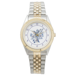 Montre Colibri floral bleu