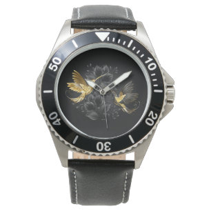 Montre Colibri noir et or