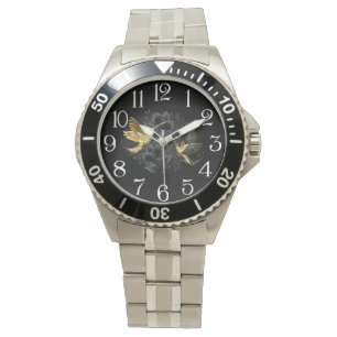 Montre Colibri noir et or