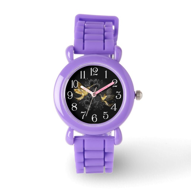 Montre Colibri noir et or (Recto)
