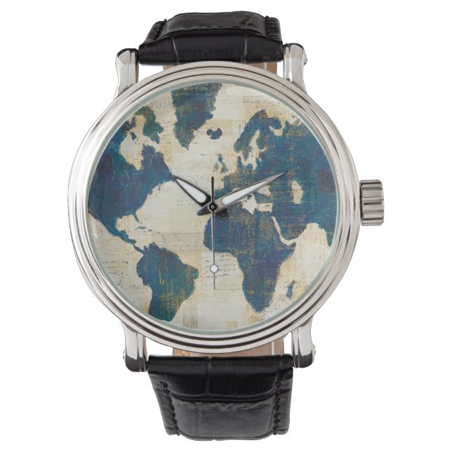 Montre Collage de la carte du monde (devant)