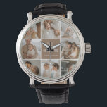 Montre Collage Photo Papa We Love You Happy Fête des père<br><div class="desc">Un collage photo est une collection d'images arrangées ensemble d'une manière visuellement agréable, et il peut être un excellent moyen de célébrer des occasions spéciales comme la Fête des pères. Dans ce collage particulier, nous avons compilé plusieurs photos qui capturent les souvenirs d'amour que nous avons partagés avec notre père...</div>