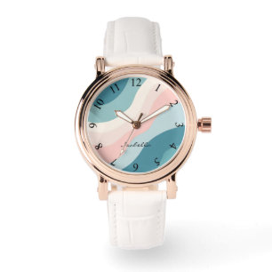 Montre Collection Abstrait Moderne Rose Pâle Menthe