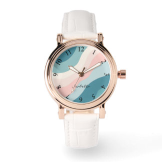 Montre Collection Abstrait Moderne Rose Pâle Menthe