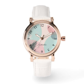 Montre Collection Moderne Abstraite Rose Pâle Menthe
