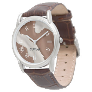 Montre Collection Moderne en Faux Cuir de Vache de Luxe É