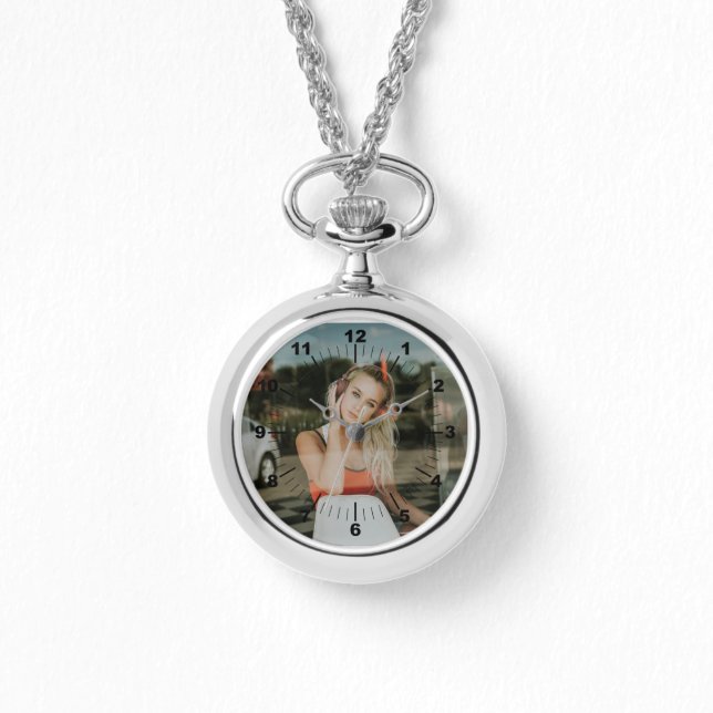 Montre Collier Argent - Personnalisé (Recto)
