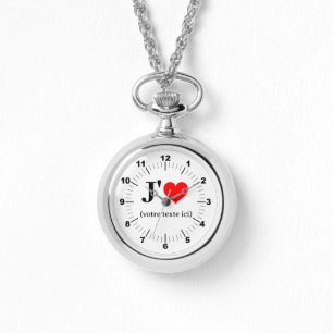 Montre Collier Argent - Personnalisé I Coeur
