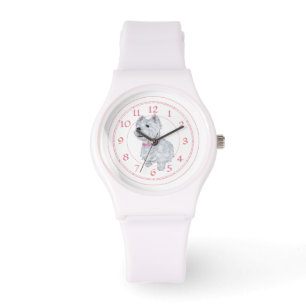 Montre Collier rose Westie