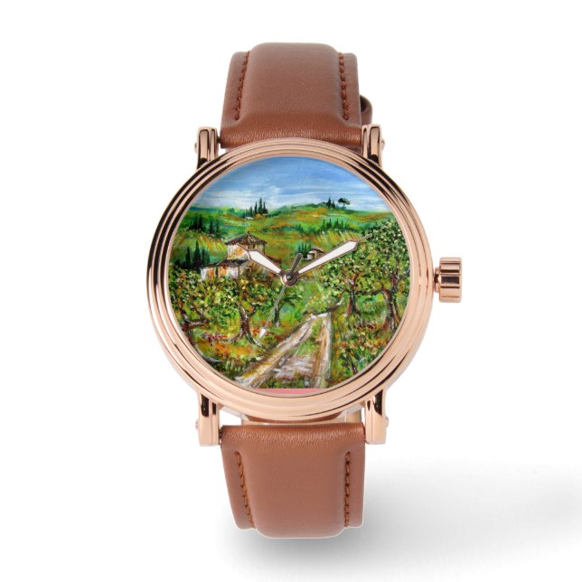 MONTRE COLLINES VERTES ET OLIVIERS DANS LE PAYSAGE TOSCAN (Recto)