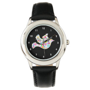 Montre Colombe blanche des fleurs
