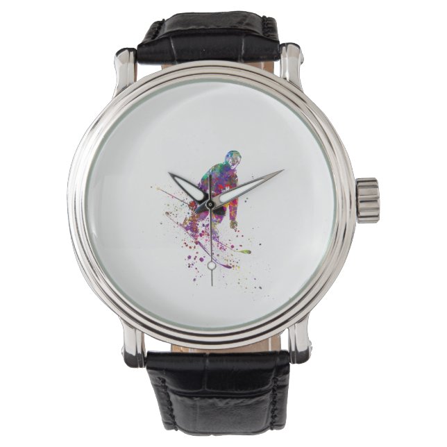 Montre color d'eau skier (devant)
