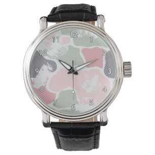 Montre Coloré Abstrait Pastel Paint Blotches
