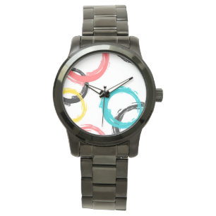 Montre Coloré, cool, moderne, tendance cercles de brosse