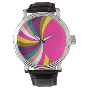 Montre Coloré Grilles funky Moderne Motif géométrique 