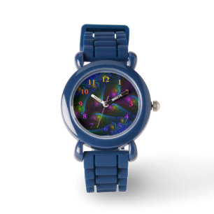 Montre Coloré Lumineux Abstrait moderne Trippy Fractal