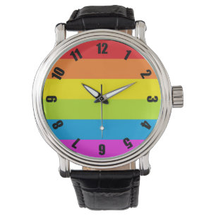 Montre colorée de fierté d'arc-en-ciel