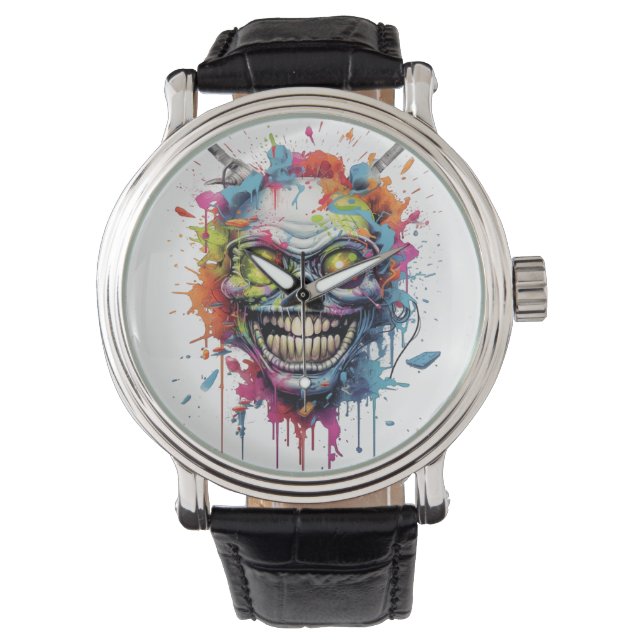 Montre Colorful Alien Head Space Aliens Martians (devant)