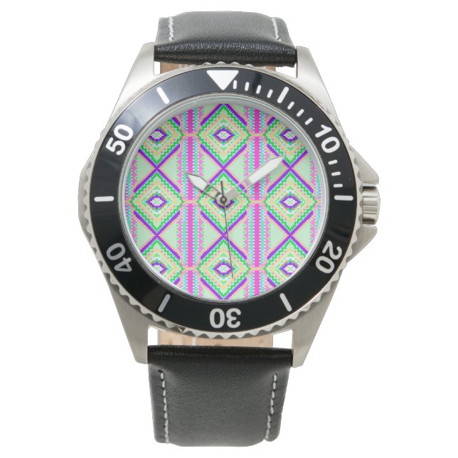 Montre Colorful Geometric Boho Pattern (devant)