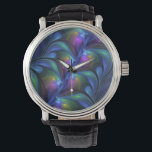 Montre Colorful Luminous Abstract Blue Pink Green Fractal<br><div class="desc">Unique fractal art,  modern,  abstract and luminous.
Design for your wrist watch and more.</div>