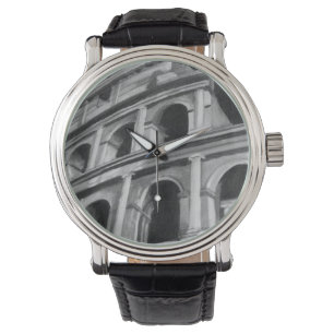Montre Colosseum romain avec les dessins architecturaux