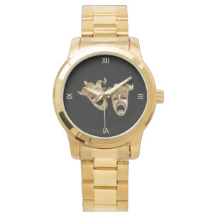 Montre Comédie et Tragédie Théâtre Masques Noir