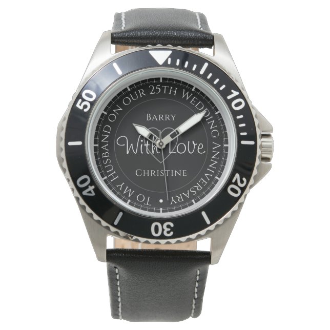 Montre comme cadeau de 25e anniversaire de mariage (devant)